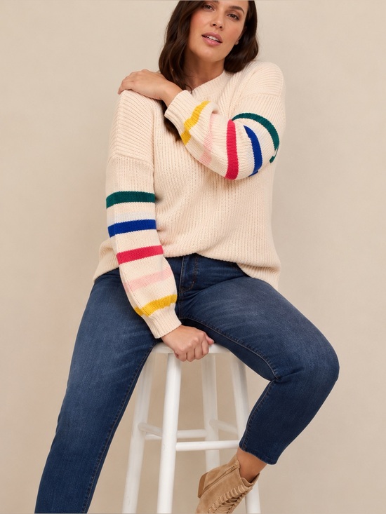 torrid Sweaters - Torrid Cotton Intarsia Pullover Balloon Sleeve Crewneck Sweater